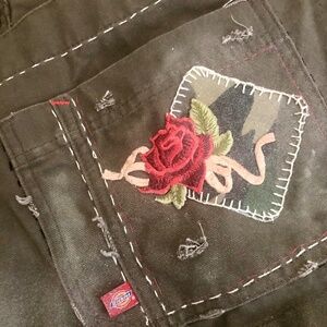 Dickie Women's Upcycled Overalls ~ Handstitched/Unique!